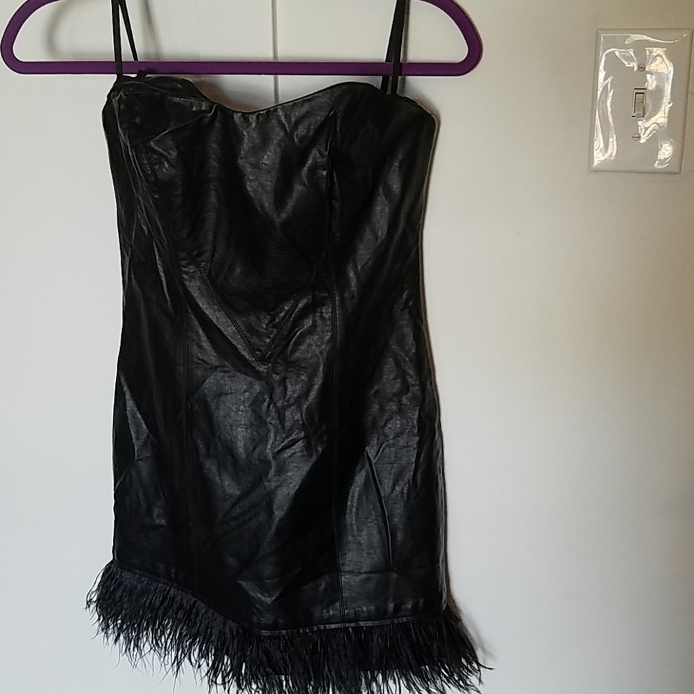 Leather fringe dress